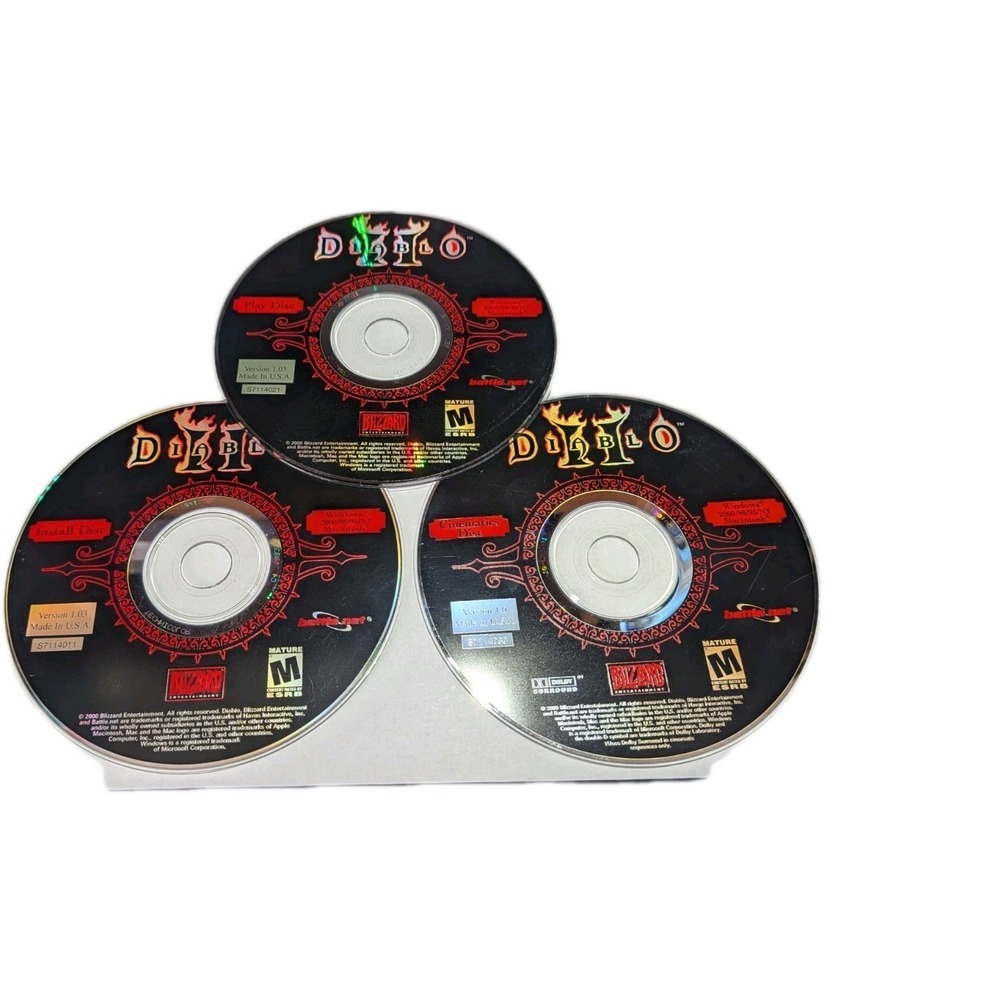 Diablo II PC Install, Play, & Cinematic Discs Only Windows 2000 98 95 V1.03